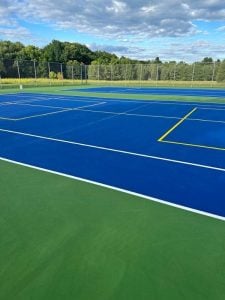 newly resurfaced pickleball court ready for typti