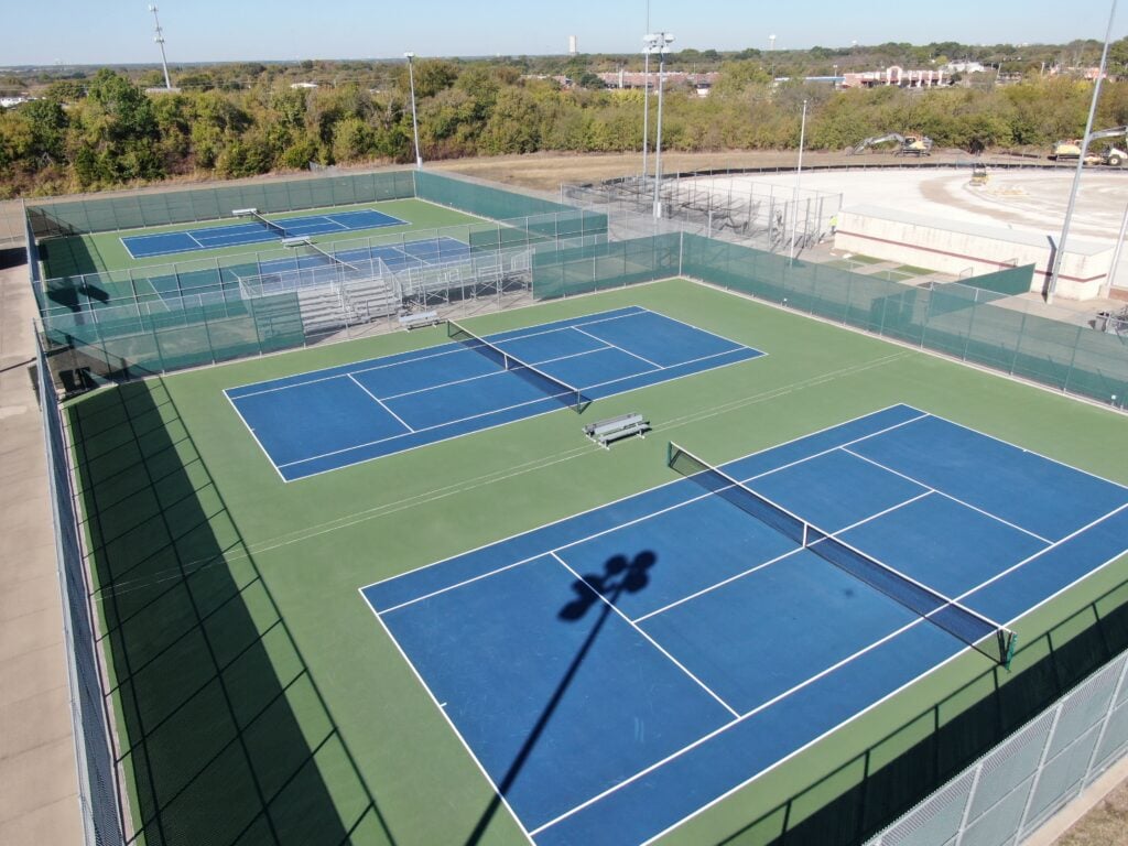 Completed tennis court resurfacing project