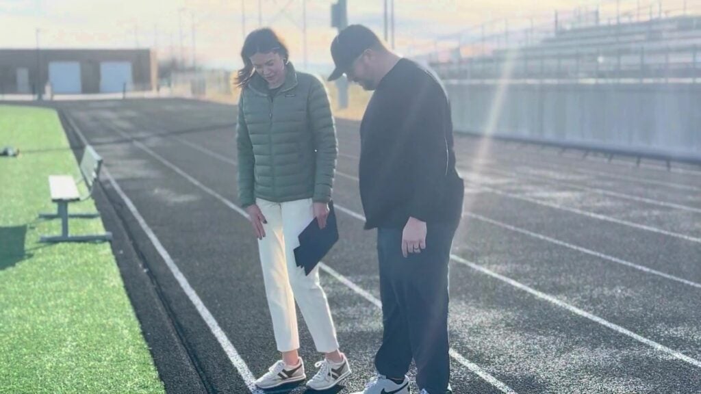Running track site assessment before resurfacing project